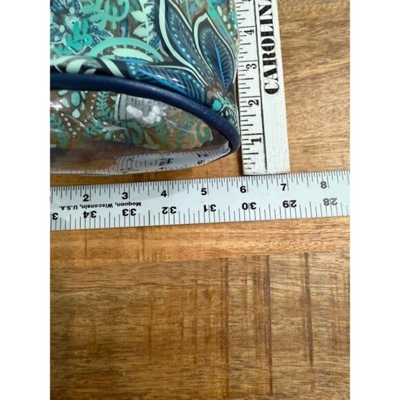 Vera Bradley Clear Lotion Bag Blue Floral Cosmetic Beach Zip Top See Thru PVC - Picture 7 of 10